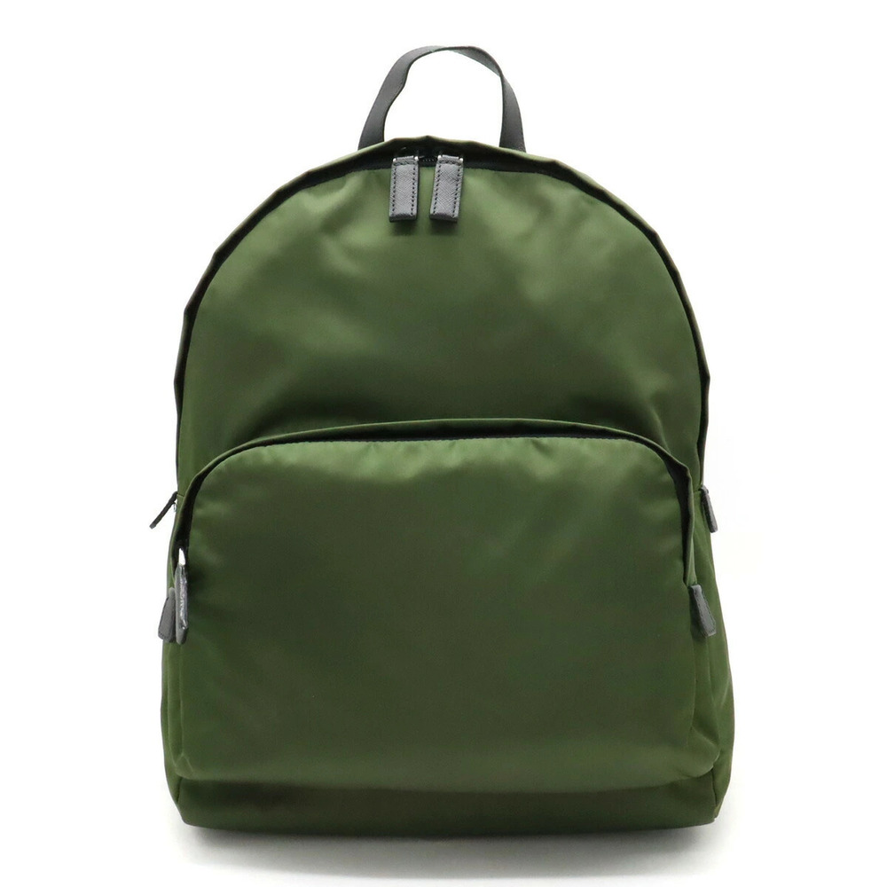 Prada Backpack Daypack Leather Khaki Green Black